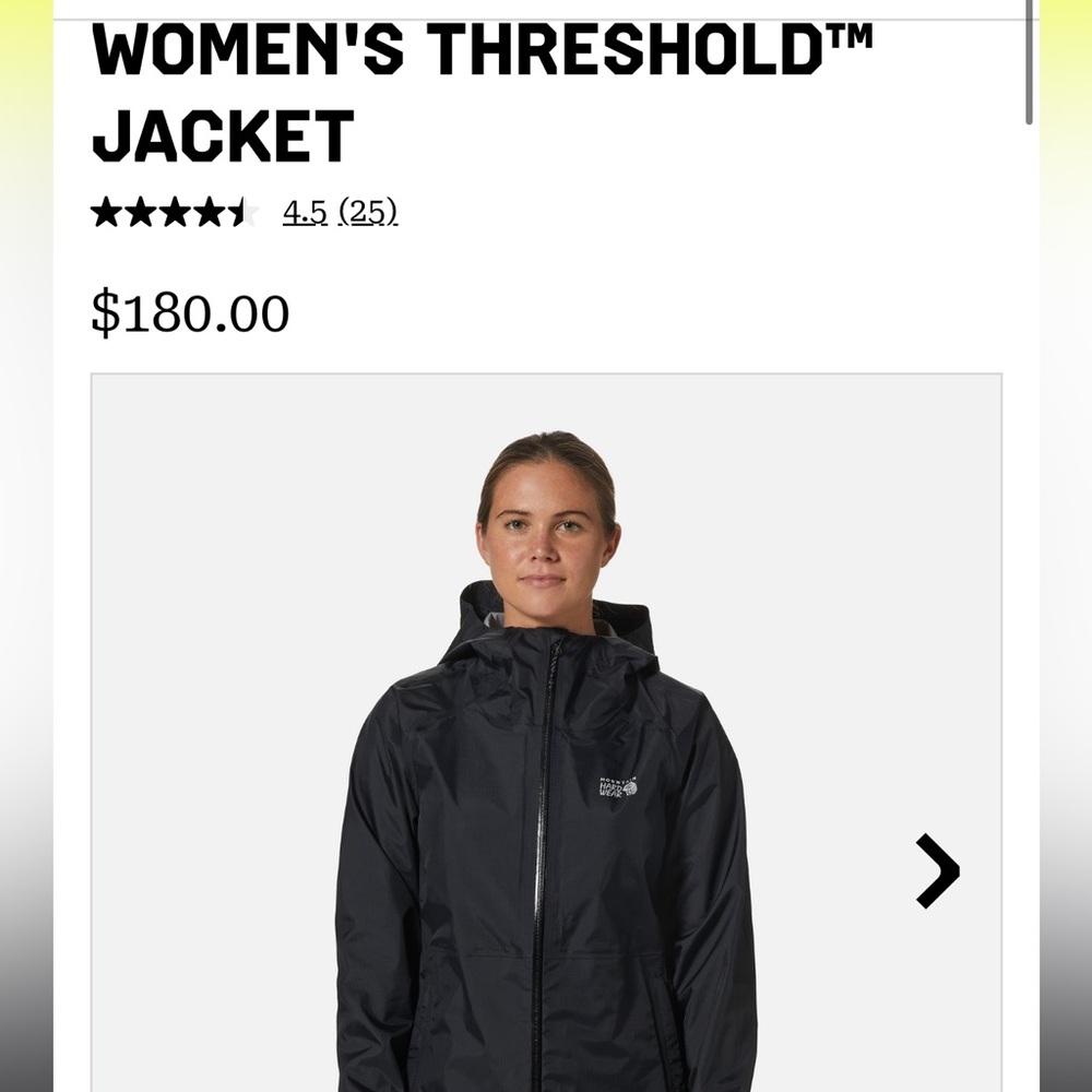 Mountain Hardware Women's Black Rain Shell Jacket